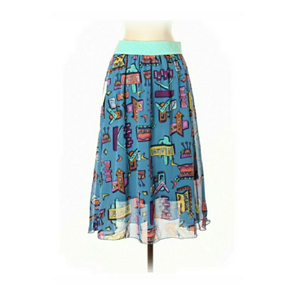 NWT LuLaRoe Small Blue Retro Vintage Maxi Skirt
